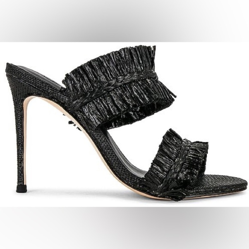 Frayed Raffia Heel in Black Raffia
House of Harlow 1960